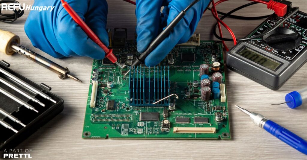 Test einer Leiterplatte – präzise Prototypenfertigung Kleinserie bei REFU Hungary